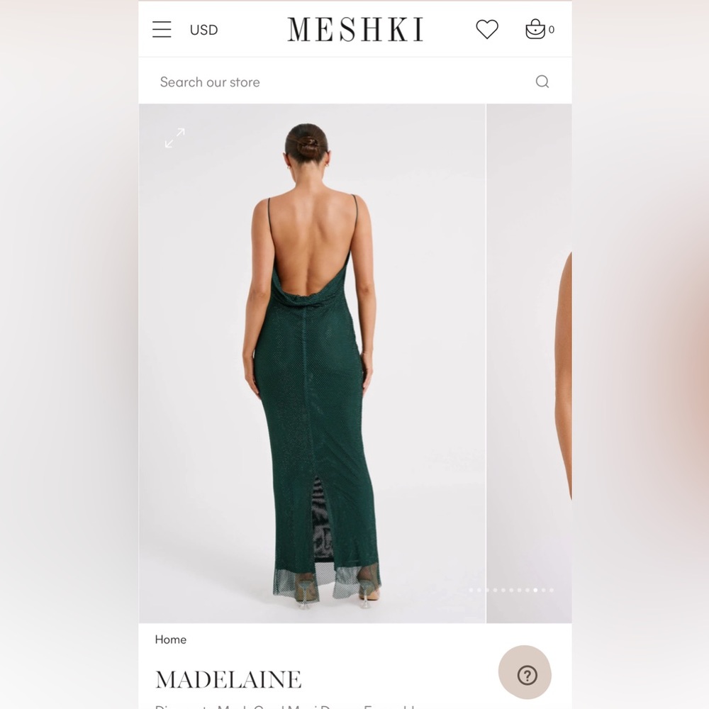 Meshki Madeline Dress - Emerald Green - Picture 3 of 6